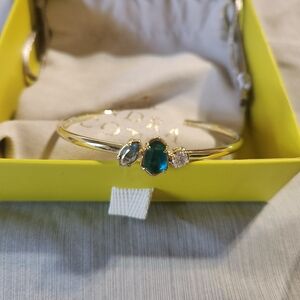 Kendra Scott Alexandria Gold Cuff Bracelet in Teal Green Mix